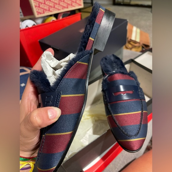 Jcrew ☀️ Academy Loafer Fur Slides - Picture 4 of 9